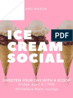 Pink & White Modern Ice Cream Sorority Fundraiser Poster