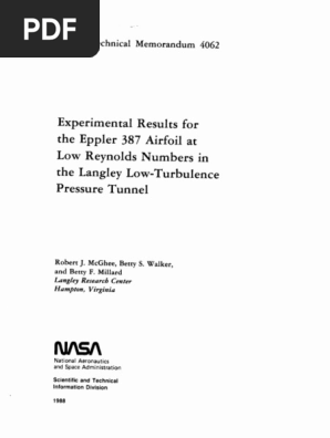 Eppler E387 | PDF | Reynolds Number | Lift (Force)