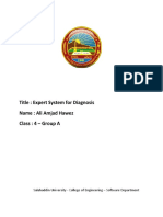 Title: Expert System For Diagnosis Name: Ali Amjad Hawez Class: 4 - Group A