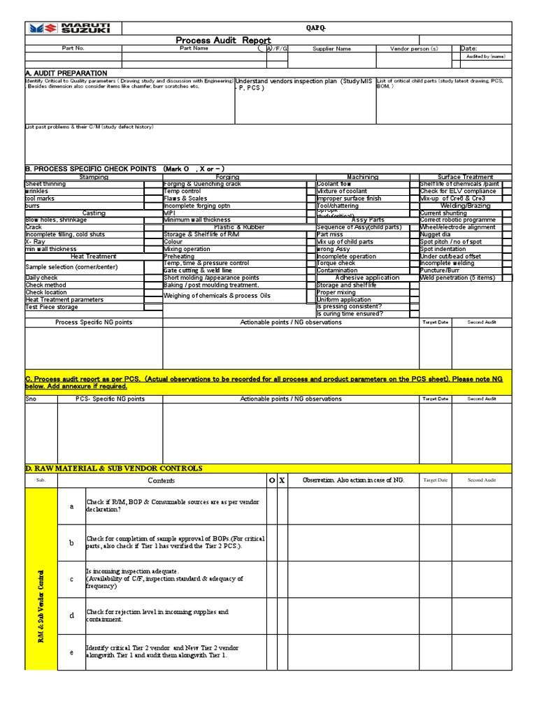 3 Page Process Audit Check Sheet | PDF | Welding | Construction