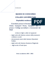 Bando Di Concorso Collegi Universitari Ospitalità Residenziale