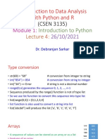 Introduction To Data Analysis With Python and R: (CSEN 3135)
