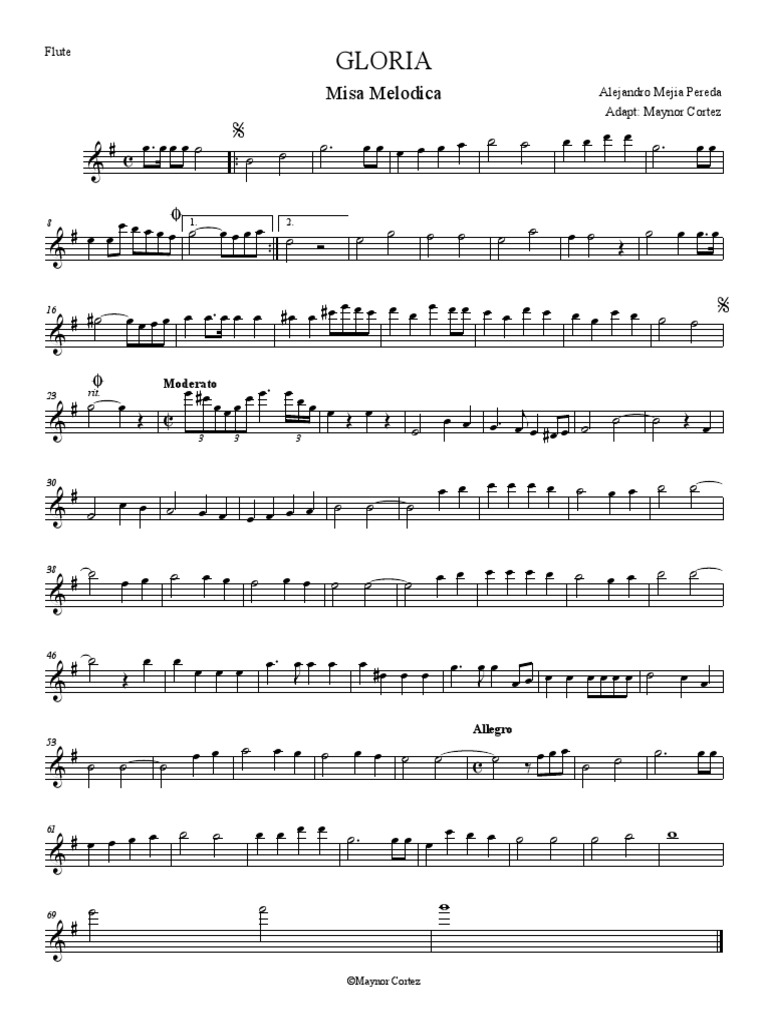 gloria flauta PDF Musical Forms Elements Of Music