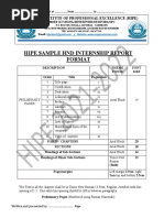 Hipe HND Internship Report Format-Guide