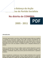 Balanço da Acção Governativa do PS no Distrito de COIMBRA 2005-2011