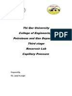 Thi Qar University College of Engineering Petroleum and Gas Department Third Stage Reservoir Lab Capillary Pressure