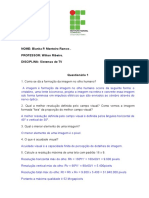 Questionário 1 Sistemas de TV