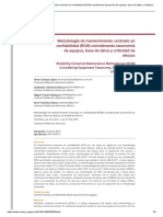 Metodología de mantenimiento centrado en confiabilidad (RCM) considerando taxonomía de equipos, base de datos y criticidad de efectos