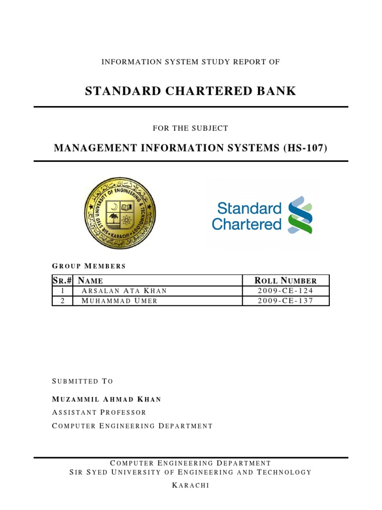 MIS Standard Chartered Bank Pakistan PDF Computer Network