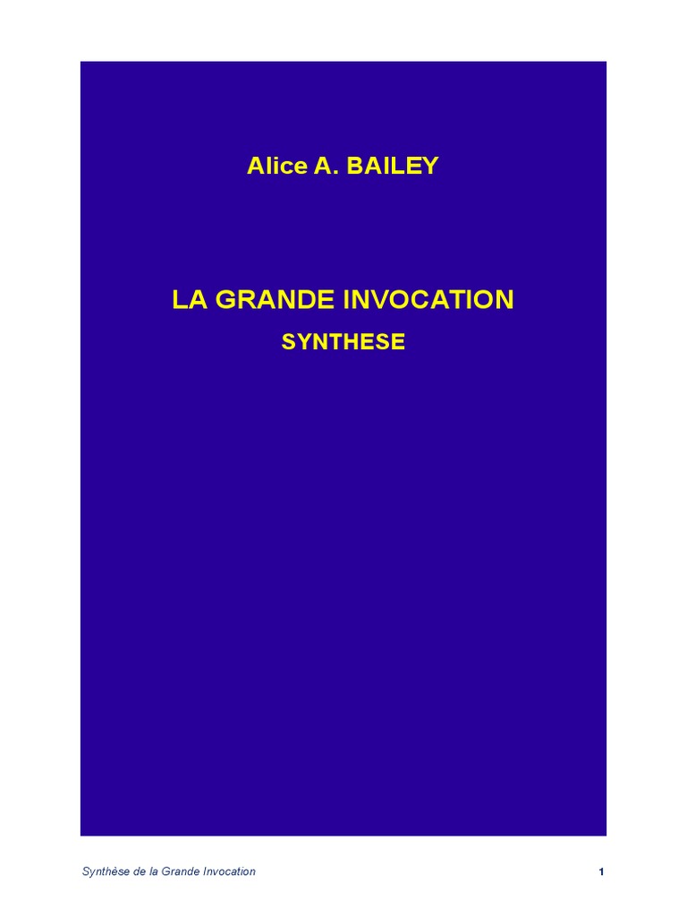 Synthèse de La Grande Invocation PDF Noûs Méditation