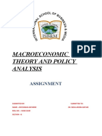 Macroeconomic Theory and Policy Analysis: Assignment