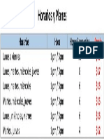 Horarios y Costos 1