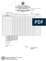 NUmeracy Assessment Tool For Grade 1