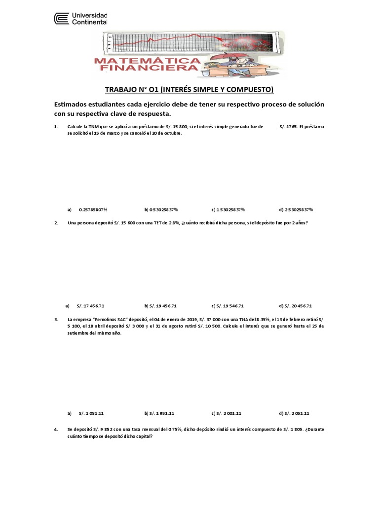 Ejercicios de Interés Simple y Compuesto | PDF | Dinero | Economias