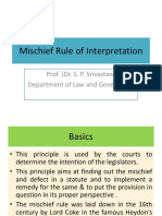 Mischief Rule of Interpretation SPS