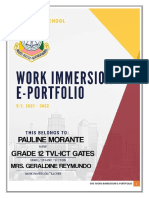 Work Immersion e Portfolio 2021 2022 Morante