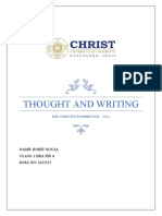 Thought and Writing: Mid Semester Examination - 2022