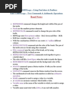 Board Notes: Unit 6: Mswlogo - Using Pencolors & Pensizes Unit 7: Mswlogo - Text Commands & Arithmetic Operations