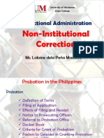 Correctional Administration: Non-Institutional Correction