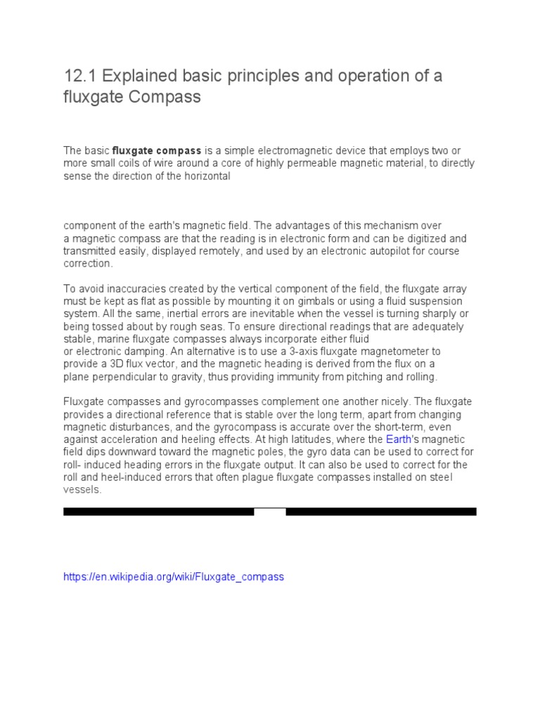 Understanding Fluxgate Compass Operation | PDF | Solid State ...