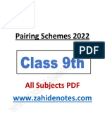 9th Class Pairing Scheme 2022 All Subjects