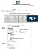 Preboard Examination - 1 Timetable: Class: Ix State