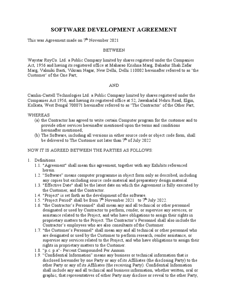 Software Dev Contract | PDF | Specification (Technical Standard ...