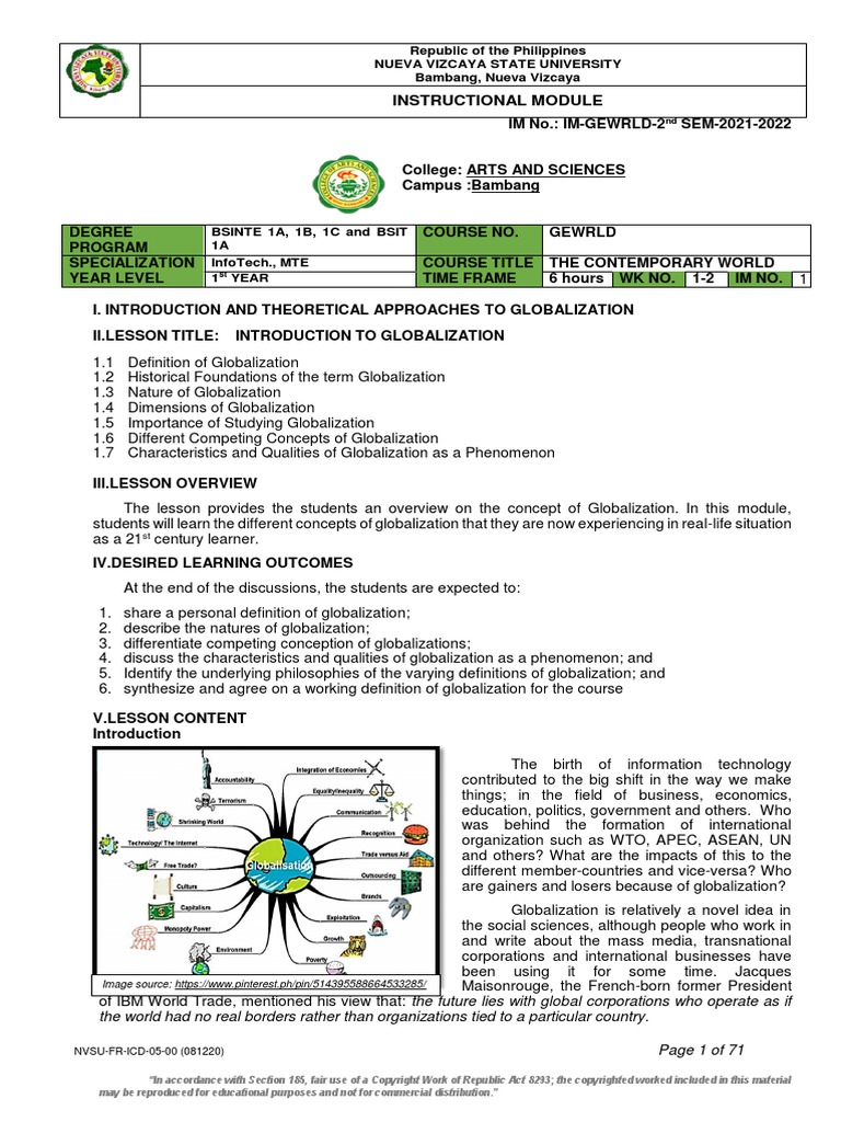 TCW Part 1 Midterm 2nd - Sem.2021!22!2 | PDF | Globalization | Economies