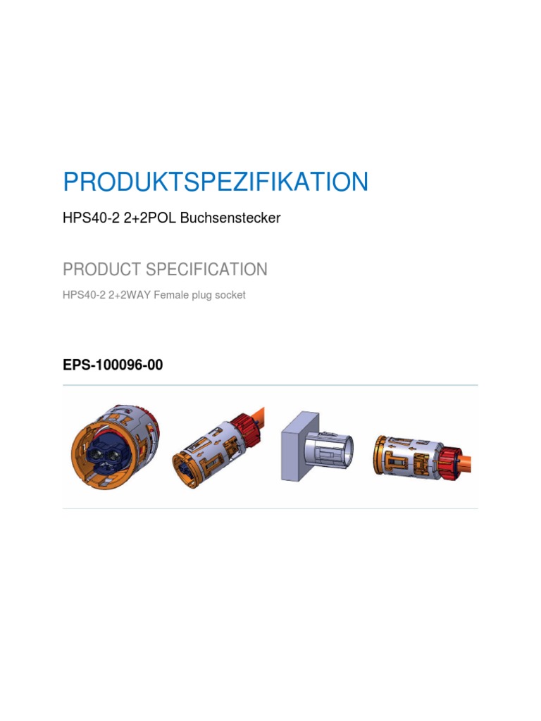 Product Specification HPS40 2 Female Connector EPS 100096 | PDF