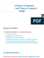 Identification of Reseach Problem and Types of Research Design