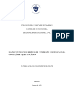 Reaproveitamento de resíduos de construção para tijolos ecológicos