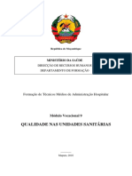 QUALIDADE NAS UNIDADES SANITÁRIAS MODULO 9