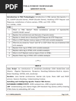 Web & Internet Technologies Question Bank: Dr. P. Chitralingappa Page 1 of 6