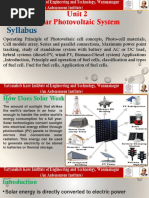 Unit 2 Solar Photovoltaic System: Syllabus