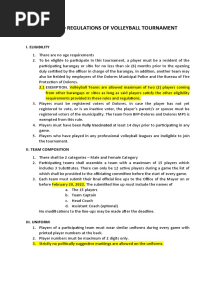 Rules and Regulations of Volleyball Tournament