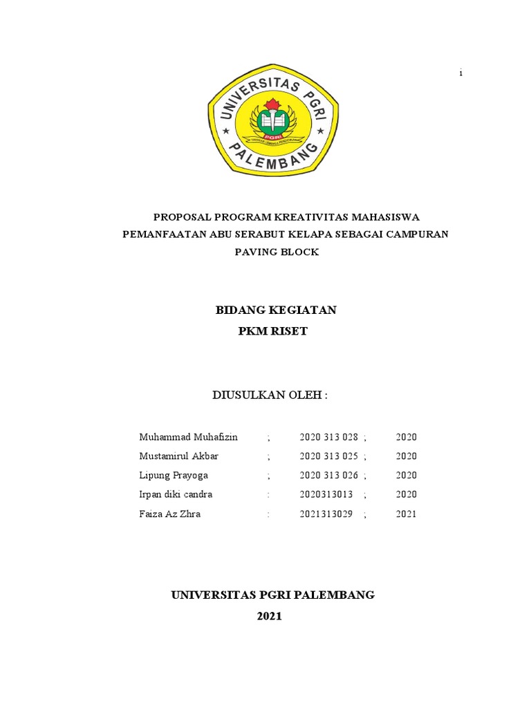 PROPOSAL PKM R TEKNIK SIPIL TAHUN 2022.. Salinan | PDF | Sains ...