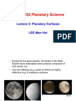 PHYS4652 Planetary Science: Lecture 5: Planetary Surfaces LEE Man Hoi