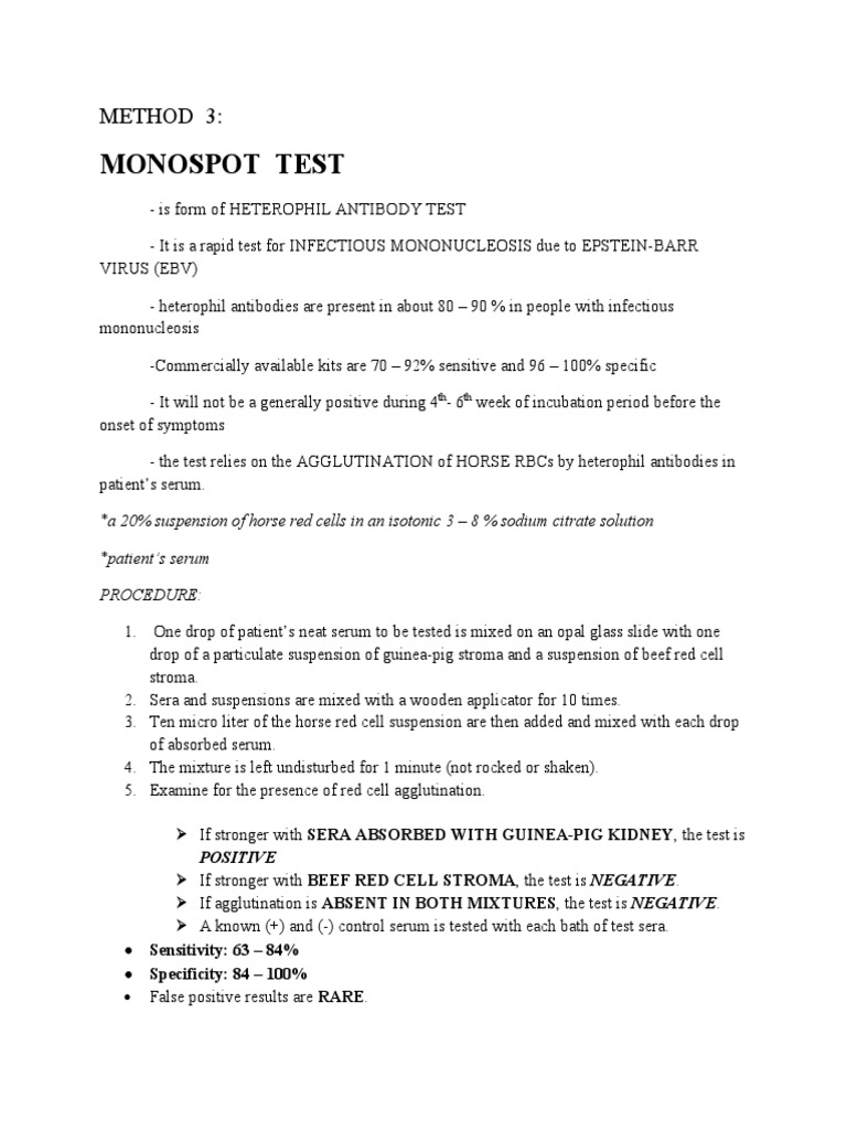 Monospot Test Positive Means , Epstein-Barr Virus Laboratory Testing ...