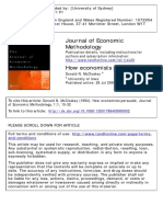 Journal of Economic Methodology: To Cite This Article: Donald N. Mccloskey (1994) : How Economists Persuade, Journal