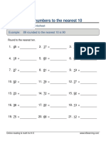 Grade 2 Round 2 Digit Numbers Nearest 10 e