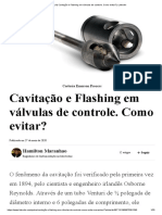 Cavitação e Flashing em Válvulas de Controle