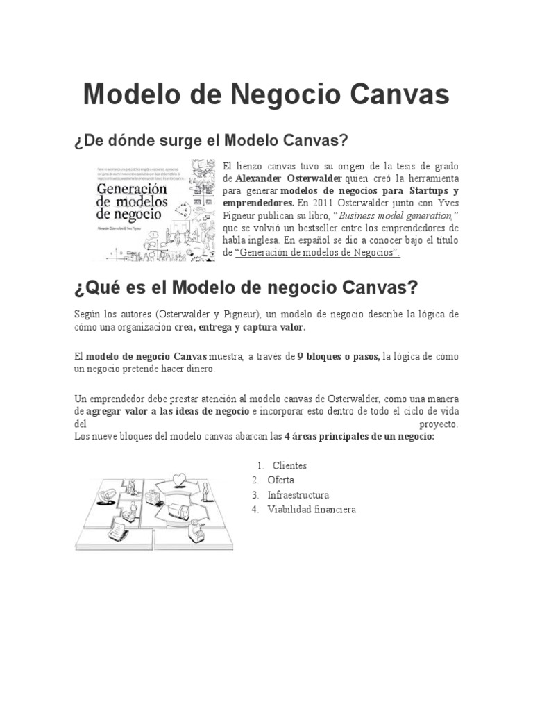 Guía del Modelo de Negocio Canvas | PDF | Modelo de negocio | Business