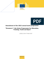 Erasmus+ 2022 Work Programme Amendment