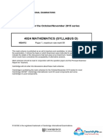 4024 Mathematics (Syllabus D) : MARK SCHEME For The October/November 2015 Series