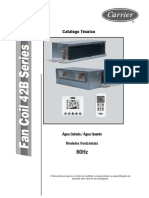 Catálogo técnico do Fan Coil 42B com especificações e modelos