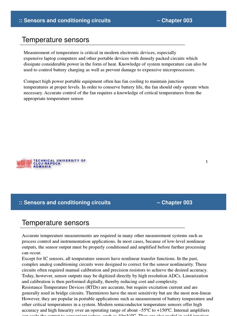 IV - 003. Sensors (TH and RTD) | PDF | Thermocouple | Electromagnetism