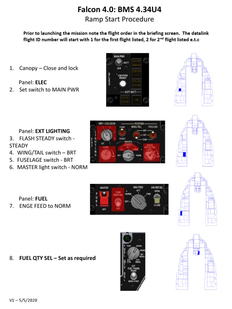 Falcon BMS 4.34U1 Ramp Start Guide (v.1) | PDF