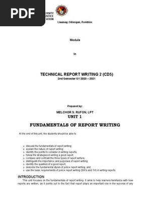 Module 1 & 2 Technical Report Writing 2