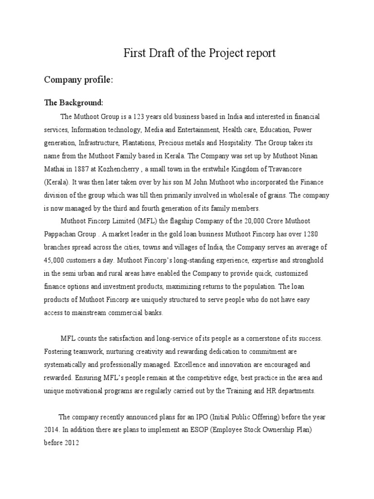 first-draft-of-the-project-report-pdf-loans-banks
