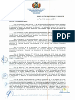 Resolución MI Isterial: Estado Plurinacional de Bolivia Ministerio de Educación